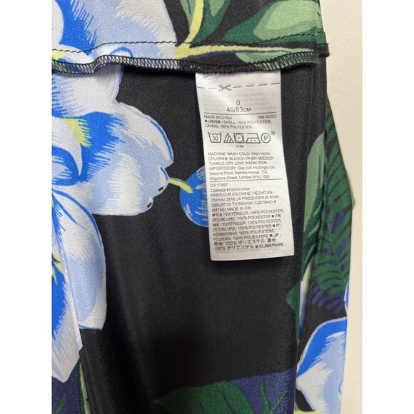 Banana Republic Floral Midi Dress XS Black Blue Boho Resort Style - Picture 11 of 11